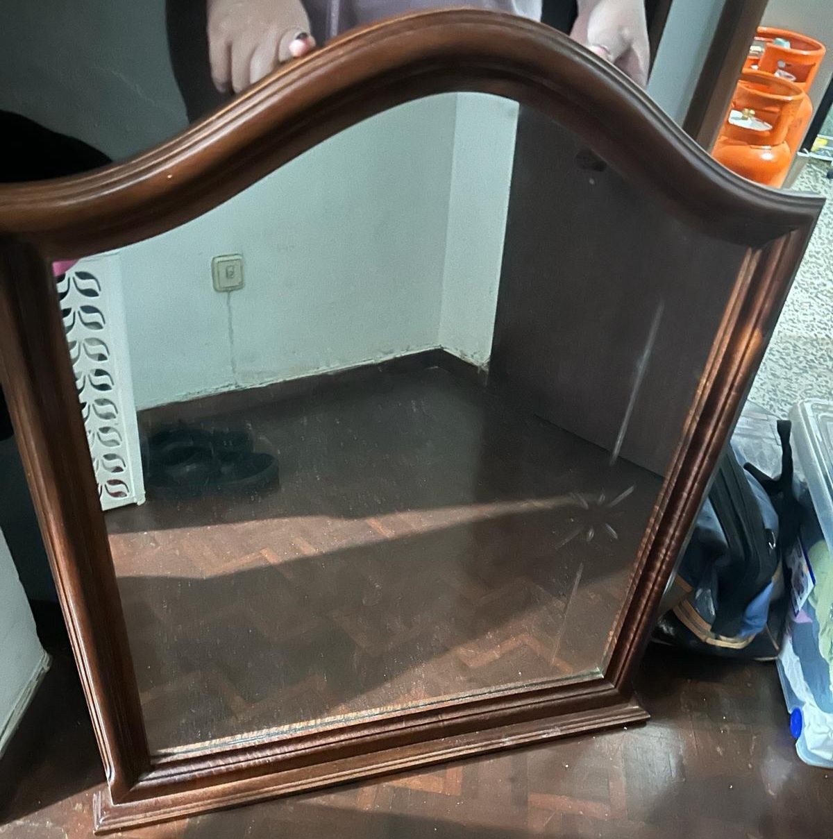 Espelho Madeira com medidas 80x80