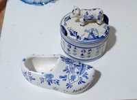 Manteigueira e soca de porcelana Delft