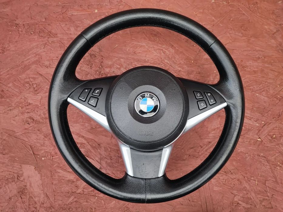 BMW E60 / E61 / E63 / E64 ORYGINALNA KIEROWNICA SPORT / SPORTOWA MULTIFUNKCYJNA PALONA NA PRZYCISK START - STOP POLIFTOWA LCI W BDB STANIE + PODUSZKA POW. AIR-BAG O NR. 6 774 458 / 0 430 361 / 6 770 064 / 0 409 259 OEM