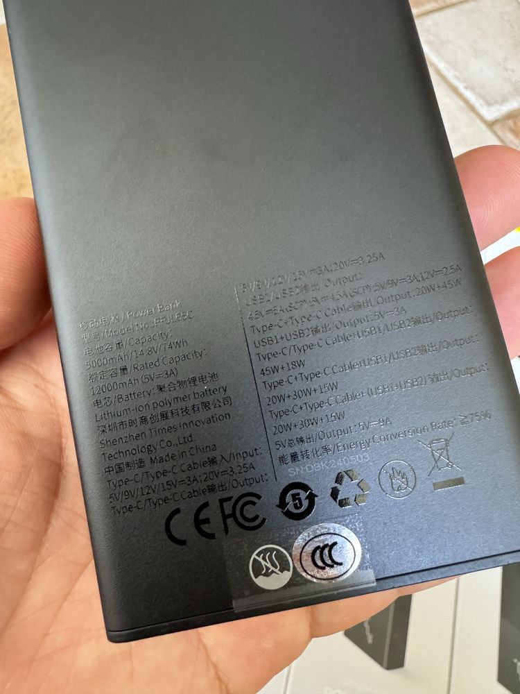 Повербанк Baseus Elf 20000mAh 65W чорний, PPJL000001