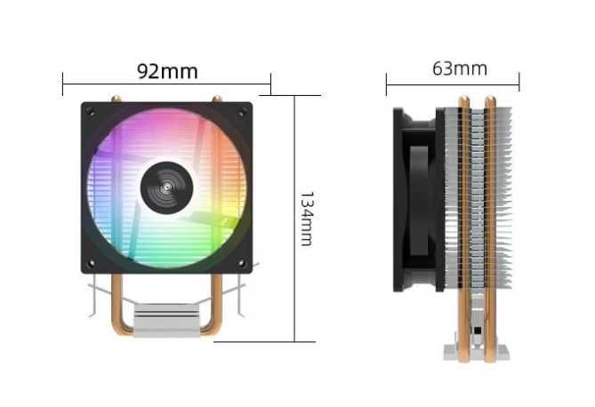 Кулер для процессора TEUCER V90, бесшумный вентилятор RGB, Intel, AMD