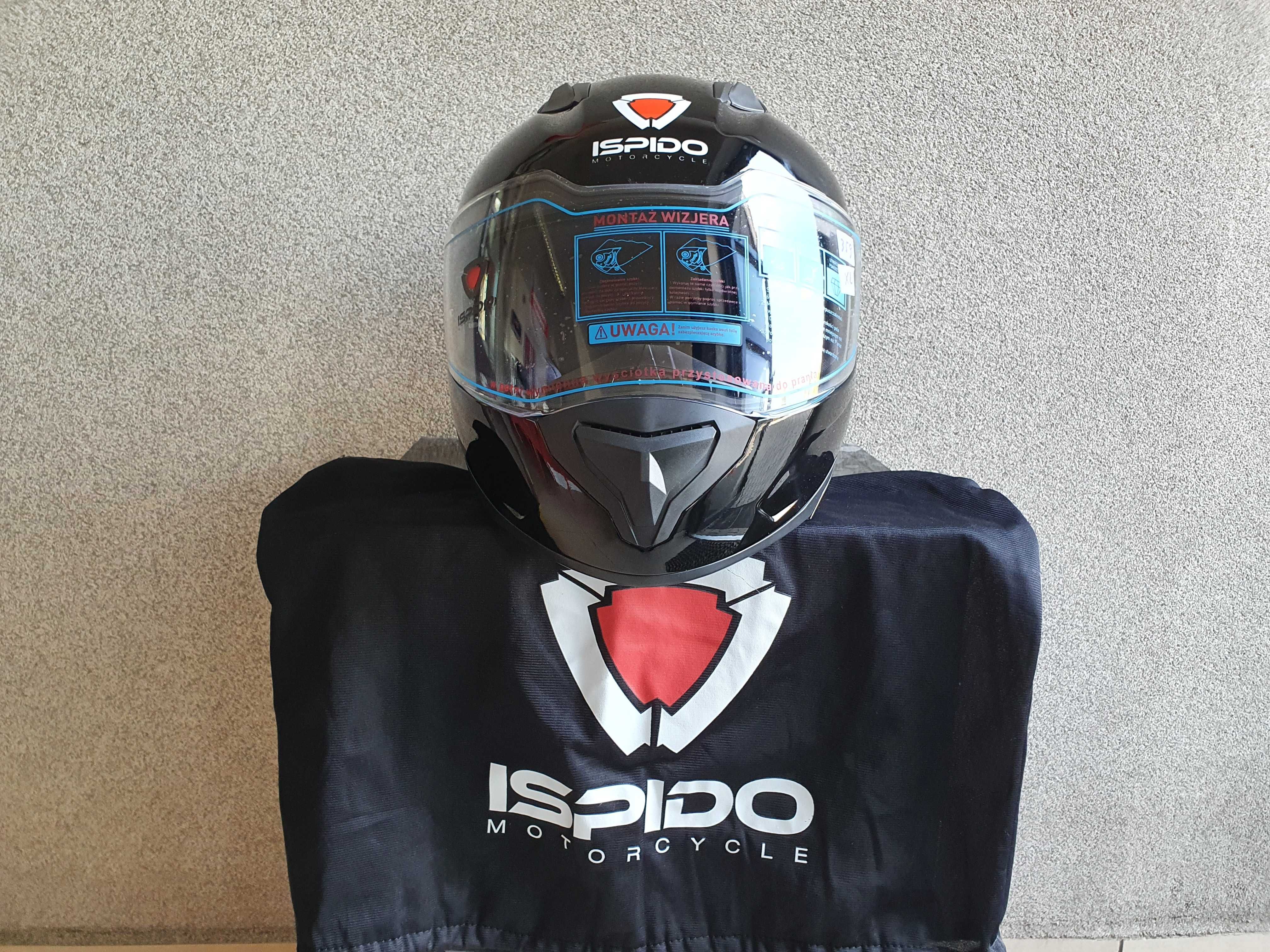 Kask motocyklowy integralny Ispido - czarny/błysk XL
