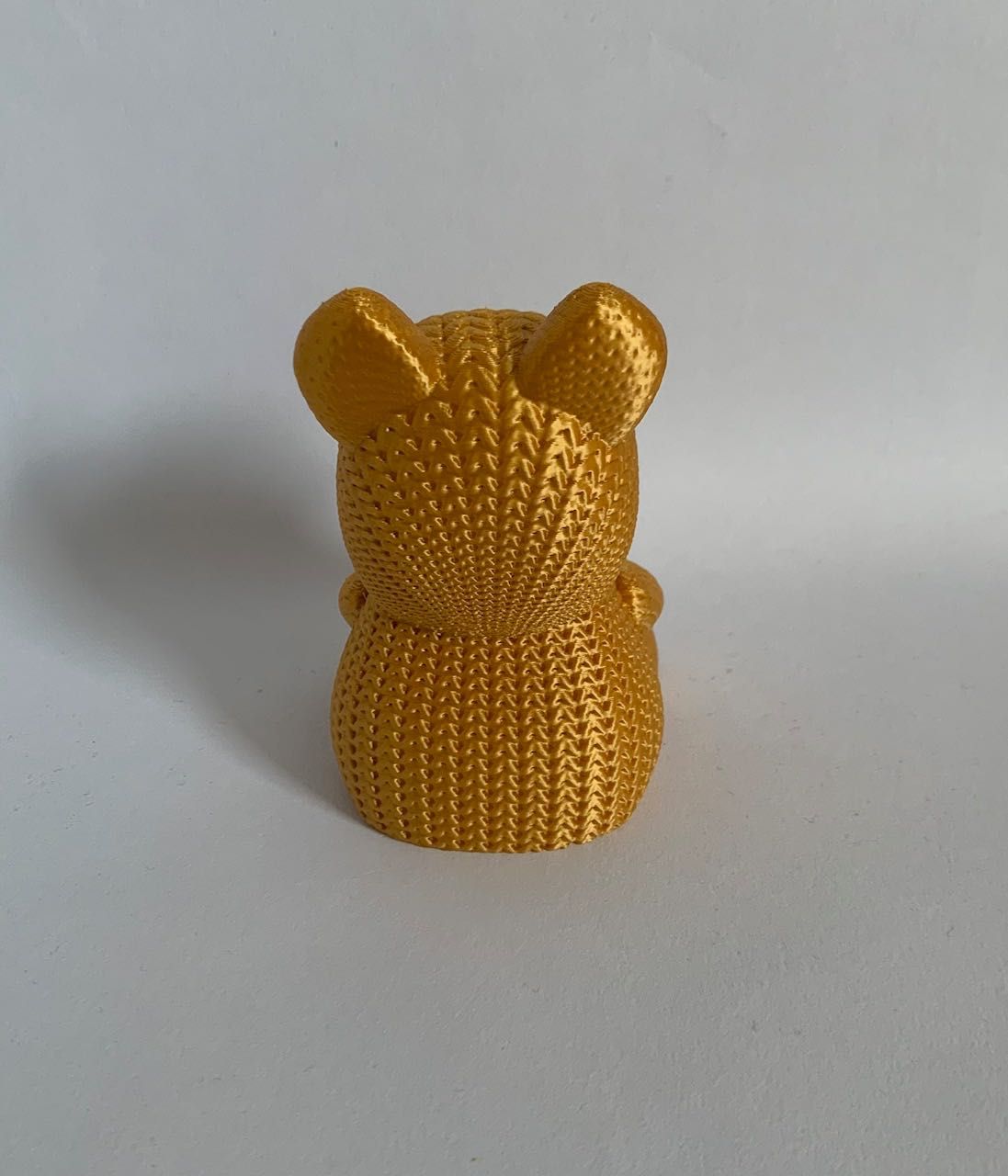 Złoty Miś z sercem na dzień Mamy figurka druk 3D 10cm