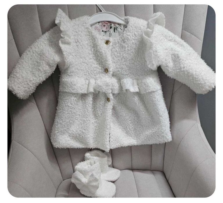 Komplet do Chrztu 80 Milulove dla dziewczynki, sukienka,koronka zestaw