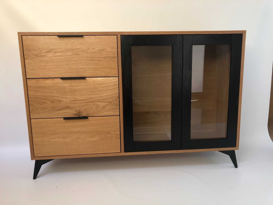 Komoda witryna dębowa olejowana loftowa naturalna handmade