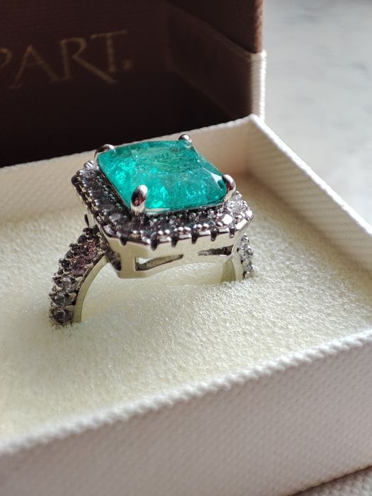 Nowy srebrny pierścionek z turmalinem