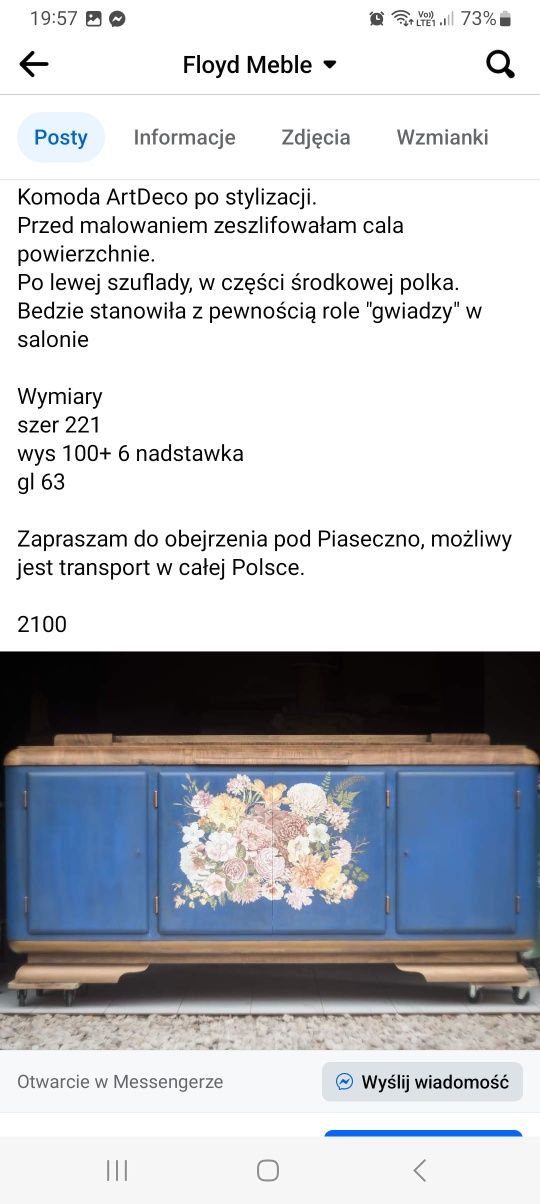 Komoda art deco,  Piaseczno,  transport