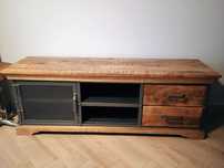 Szafka, komoda, stolik RTV, lite drewno mango, metal, loft