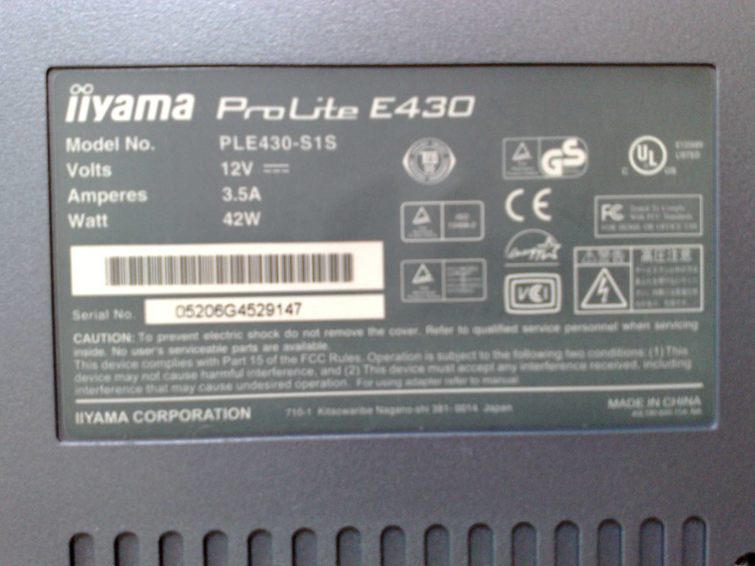 Super Monitor LCD 17 " - iiyama Pro-Lite E430+klawiatura Superb Roller