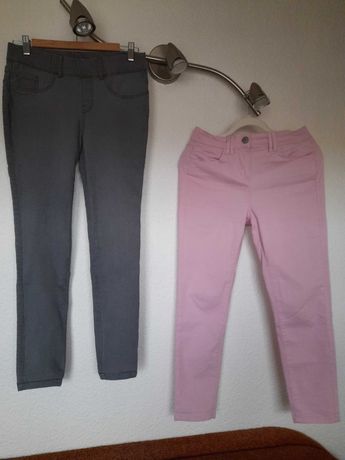 Spodnie damskie szare długie i różowe 3/4,  2 szt, rozm. 38