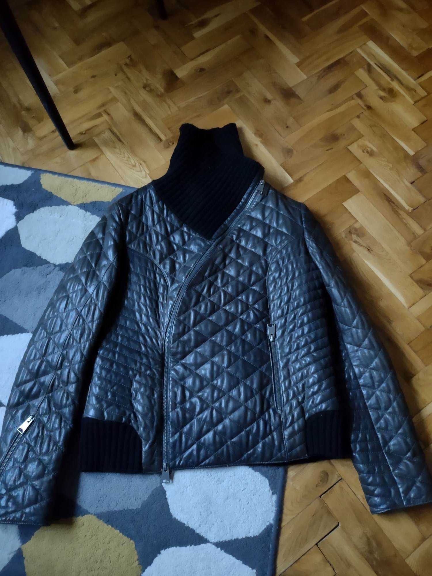 SKÓRZANA KURTKA OCHNIK z asymetrycznym suwakiem XL/42, STAN IDEALNY!
