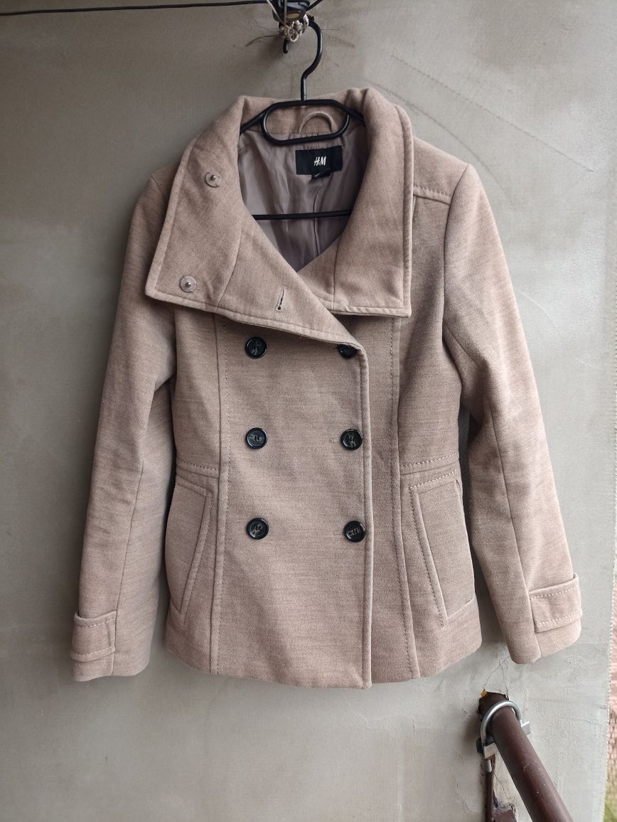 Płaszcz bosmanka h&M beżowy