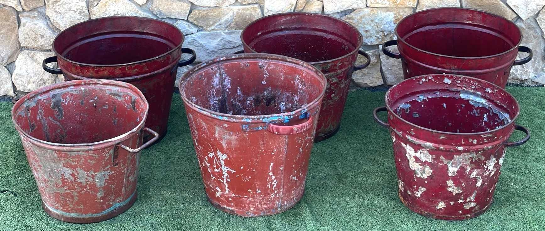 Cestos da vindima em latão antigos, para floreiras