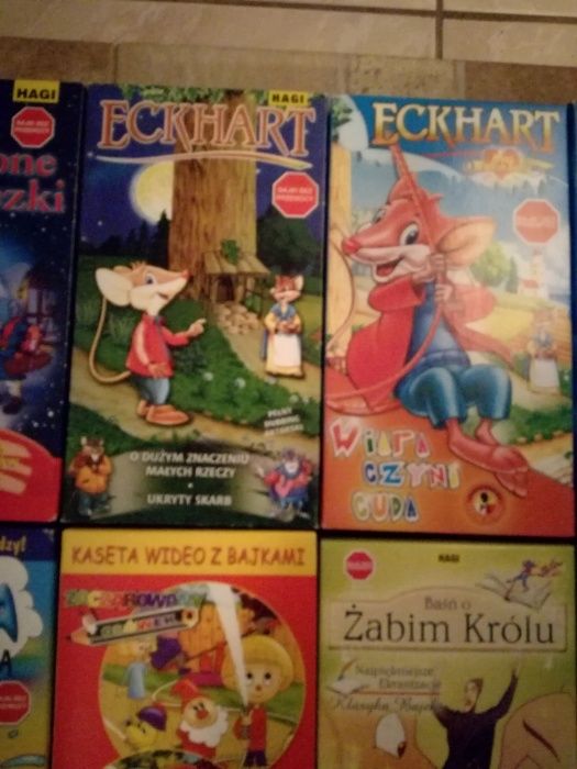 Kropelka, Eckhart, Tabaluga, Bajki bez przemocy, kasety VHS
