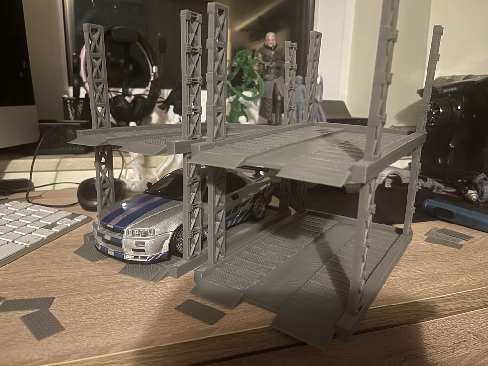 4 + 3 * garaż skala 1/18 1/16 na samochody - wydruk 3D