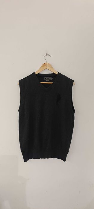 Bezrękawnik swetrowy męski U.S. Polo M bawełniany czarny