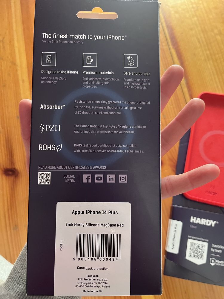 Etui Apple iPhone 14 Plus 3mk Hardy Silicone MagCase Red