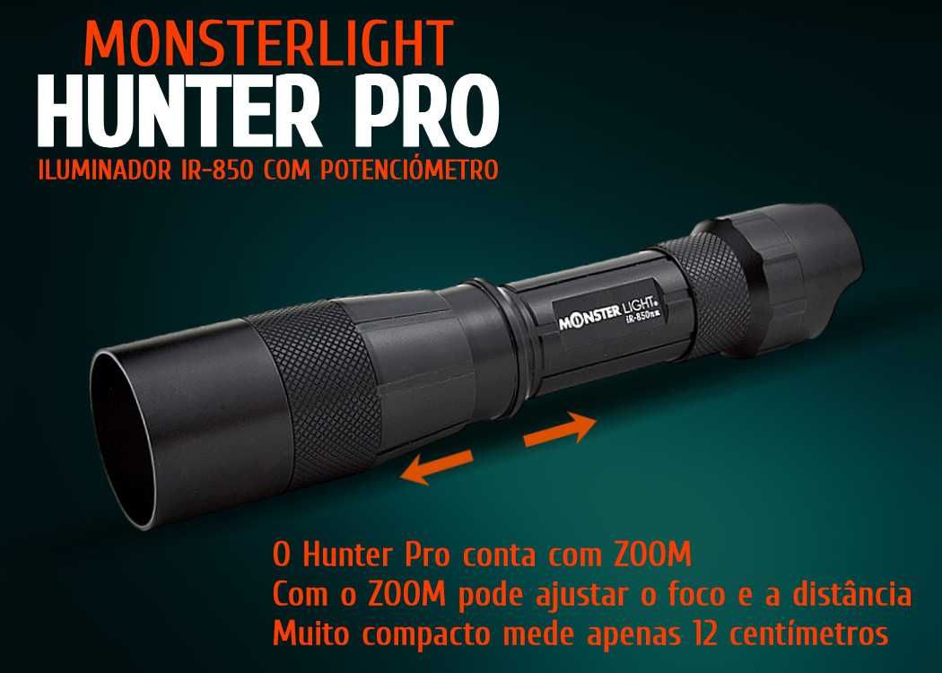 Iluminador MonsterLight ir-850 Hunter Pro com potenciómetro