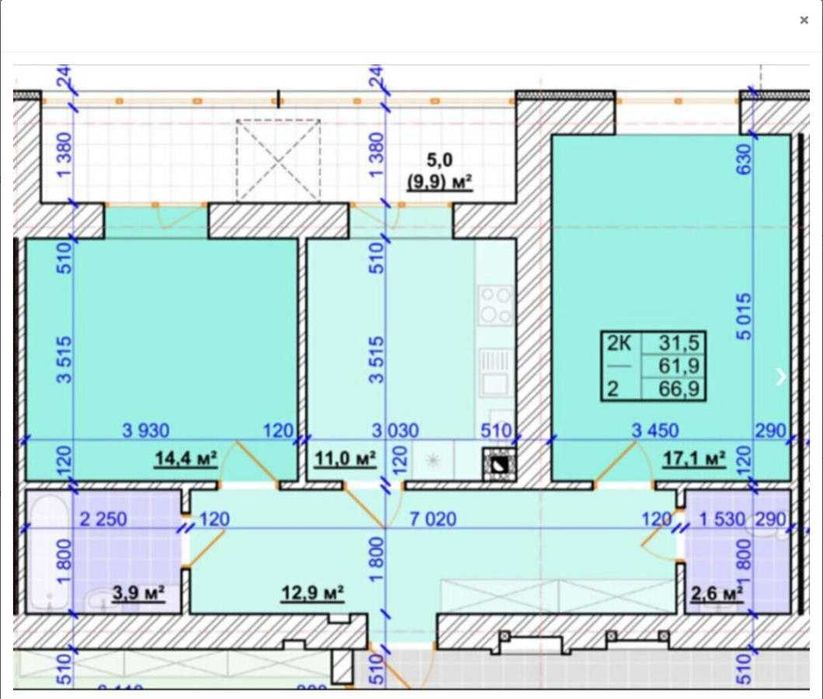 Продається 2-кімнатна квартира в ЖК "Міленіум" з виглядом на озеро!