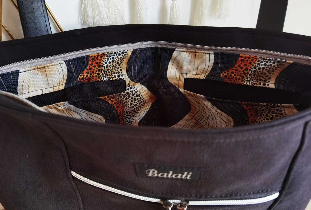 Torebka duża z zamszu