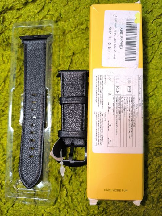 Ремінець для Apple Watch, чорна шкіра