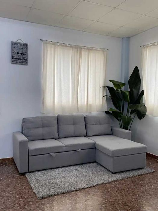 sofá cama cinza con arrumação - ENVÍO GRATIS