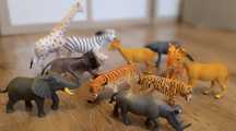 Figurki zwierząt safari, 11 sztuk