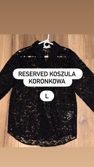 Reserved koszula korobkowa z koronką L 40