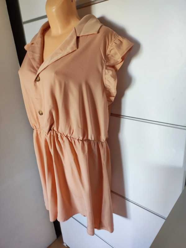 Shein Curve r 3XL kombinezon pudrowy róż plus size