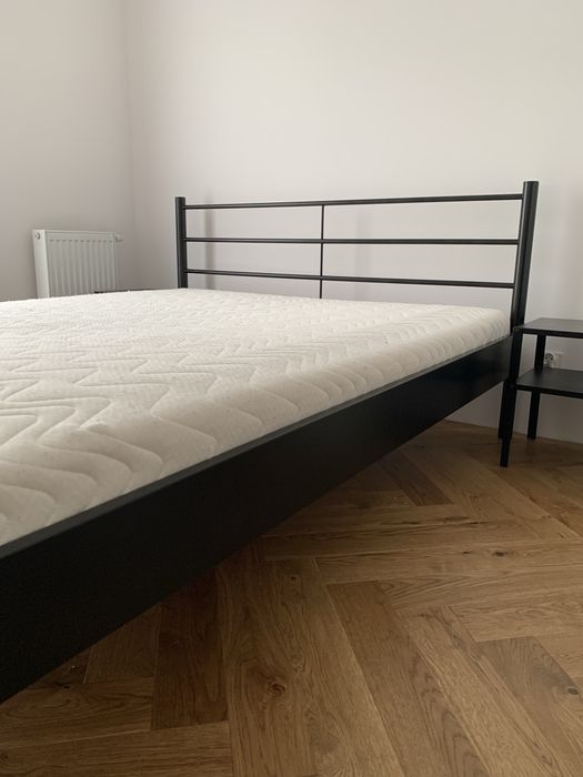 Łóżko metalowe 160x200 + materac + stoliki