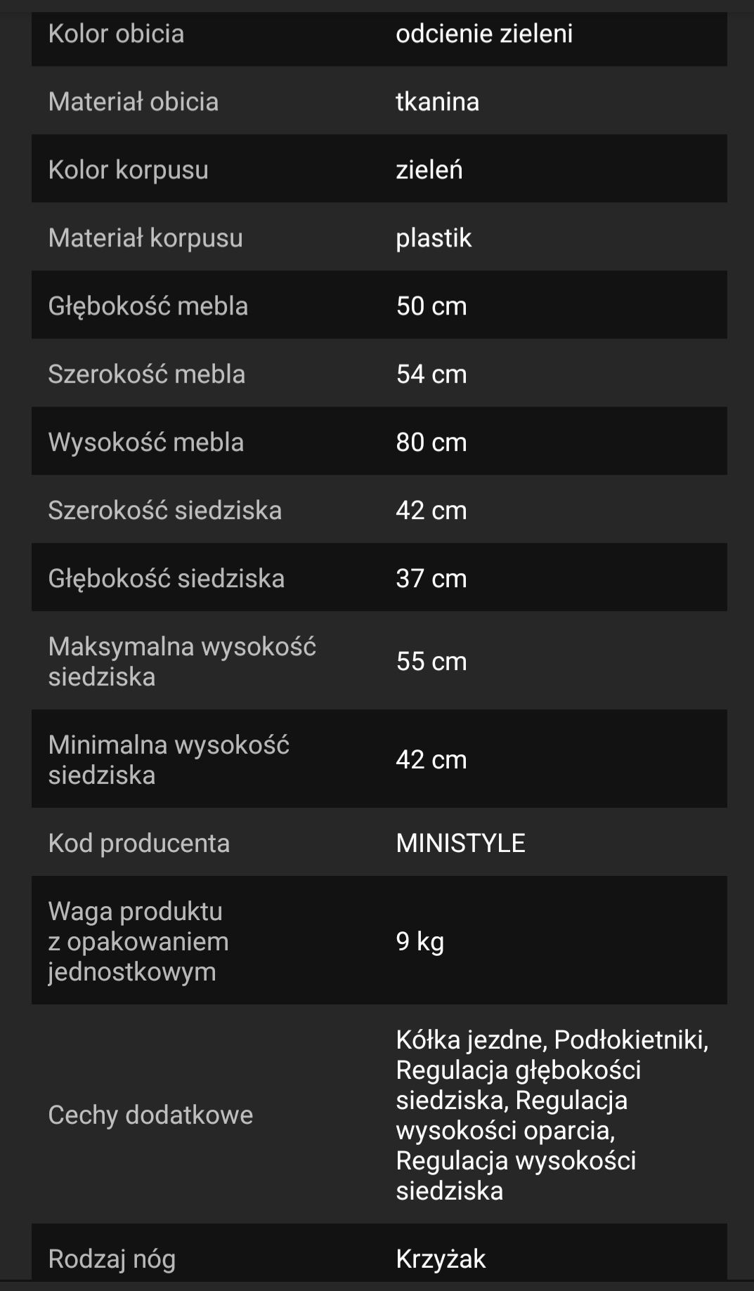 Krzesło biurkowe obrotowe Nowy Styl odcienie zieleni