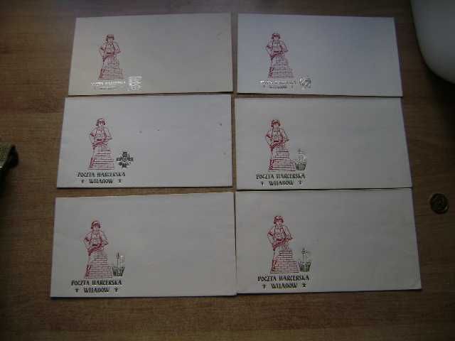 Starocie z PRL Z.H.P. Poczta Harcerska Zestaw 6 kopert kolekcjonerskic