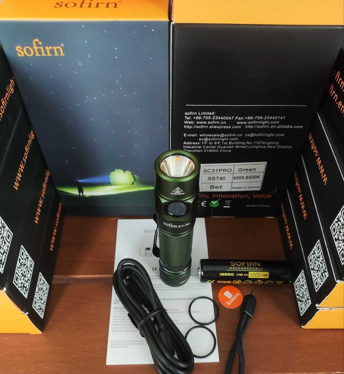 Ліхтар Sofirn SC31 Pro корпус чорний і сірий аккумулятор 18650 3000mAh