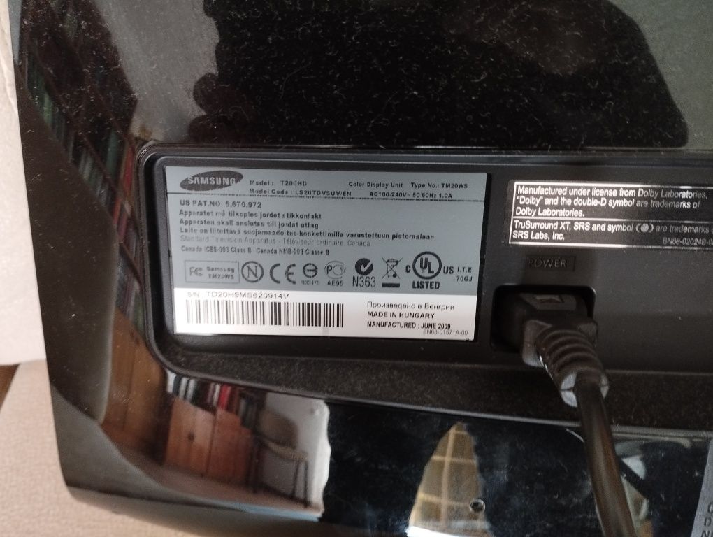TV/Monitor Samsung SnycMaster T200HD