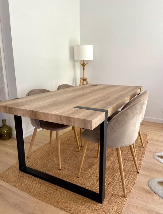 Mesa de jantar retangular The Masie MDF e Metal 180x90