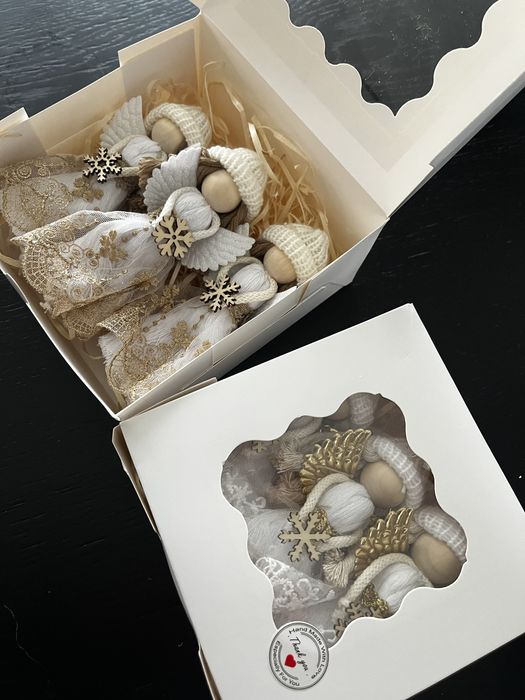 Aniołki na choinke -zestaw 3 sztuki w ozdobnym pudelku