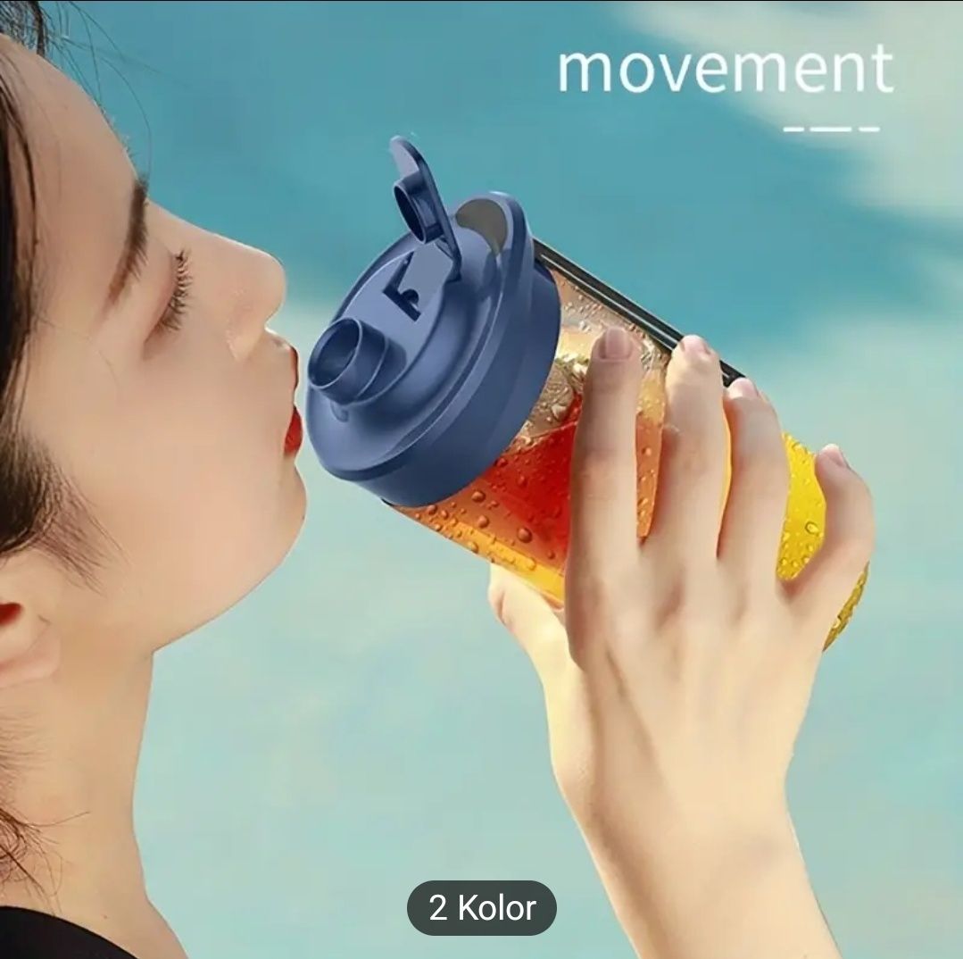 Przenośny turystyczny blender FRESHLY SQUEEZED + 2 kubki + pokrywka