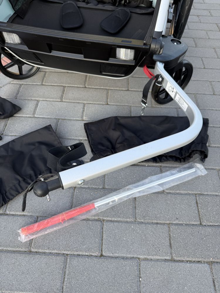 Thule Chariot Alaska 2 osobowy z hamulcem recznym+zestaw do joggingu