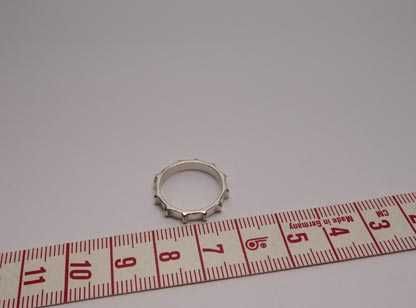 Srebrna obrączka różaniec  R.9.  3,3 mm.