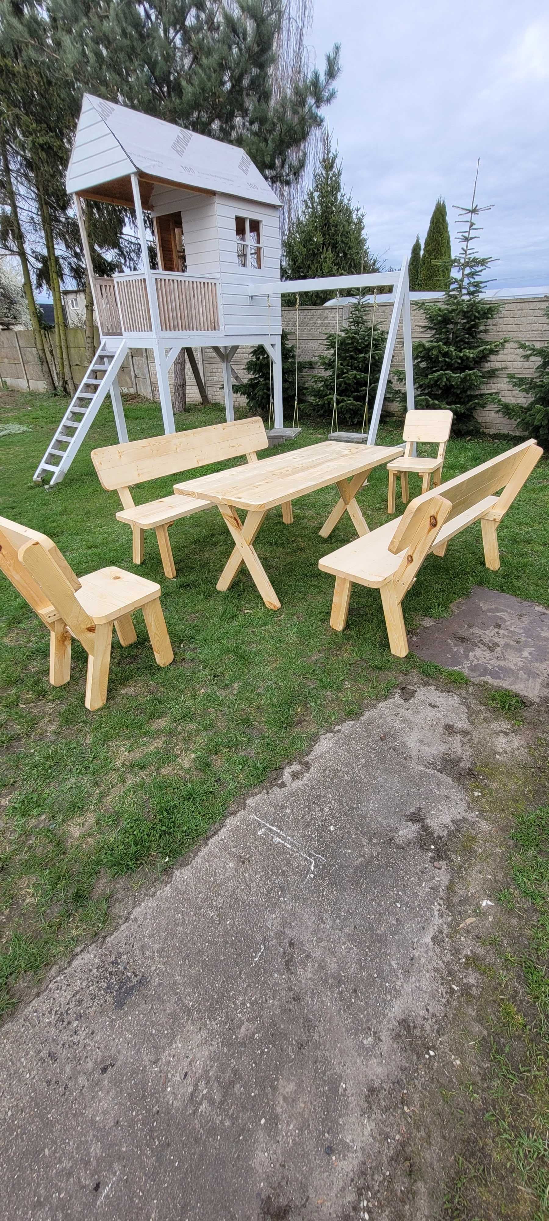 stół ogrodowy z ławkami
