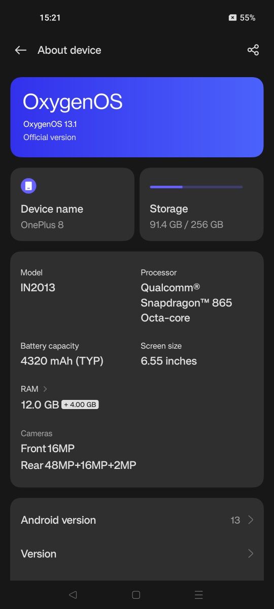 OnePlus 8 12/256GB Interstellar