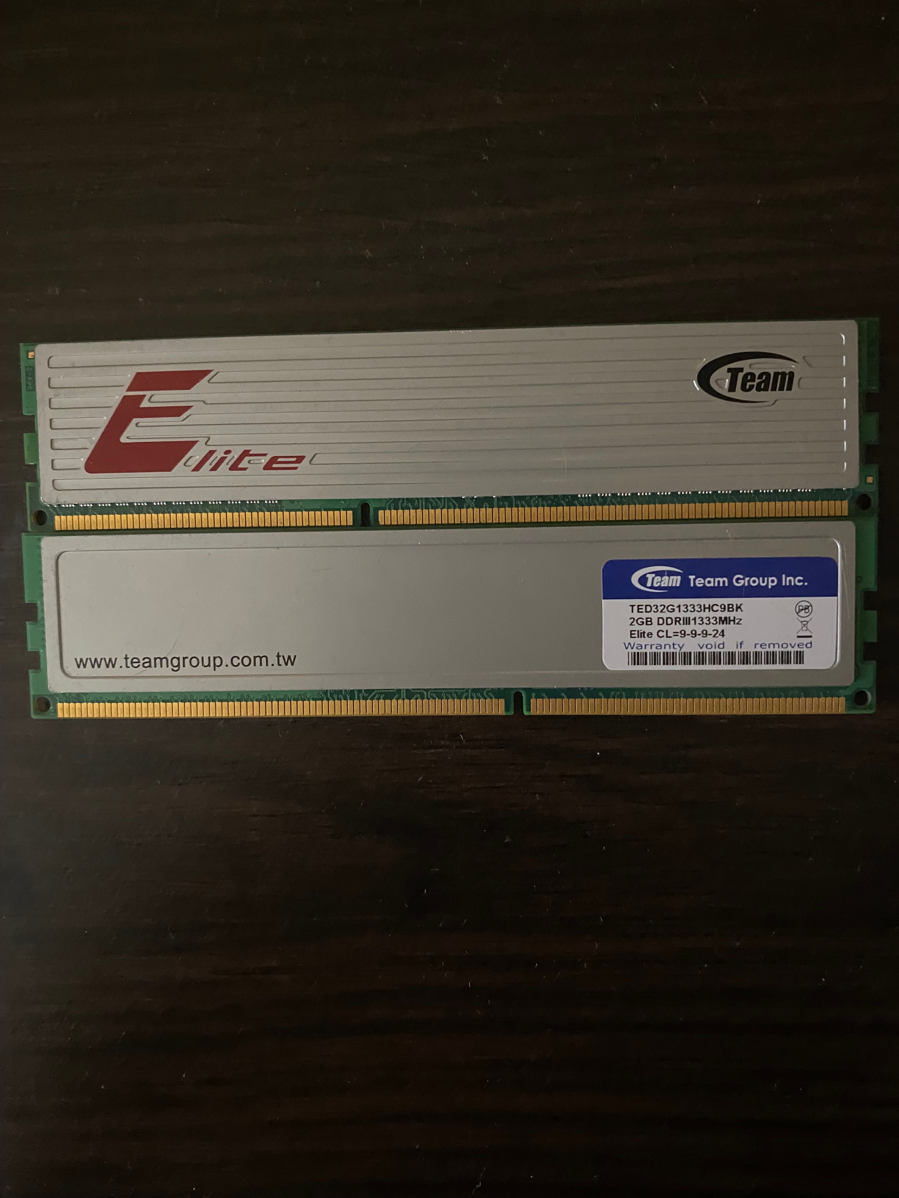 Оперативная память с охлаждением Team Elite ddr3 2gb