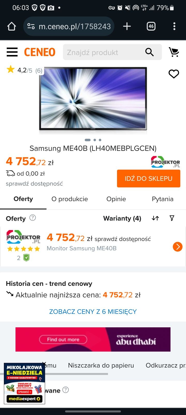 Monitor tv telewizor SAMSUNG lh40meb