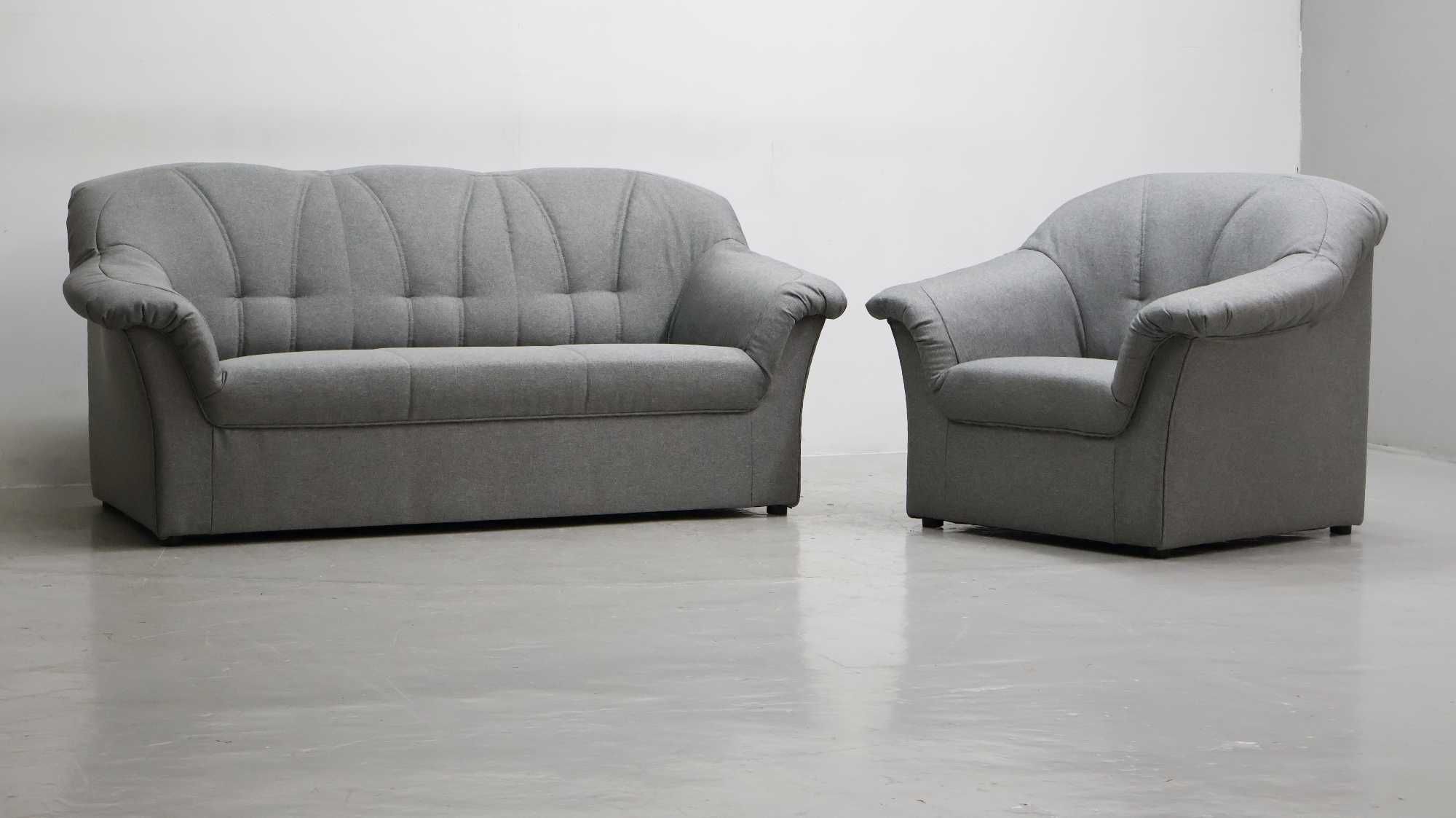SEO nowy komplet 3+1 SOFA KANAPA zestaw z szara tkanina - salon