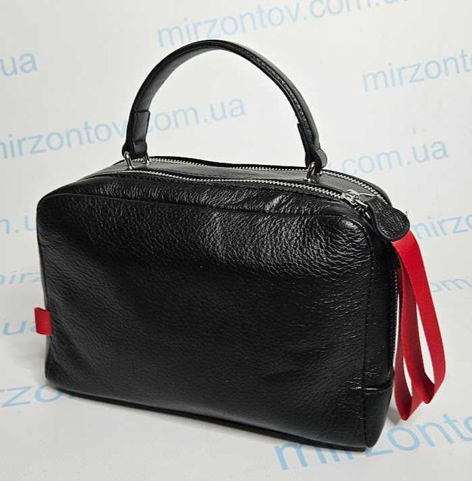Сумка крос боді жіноча шкіряна в чорному кольорі