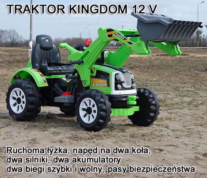 MOCNY Traktor z łyżką KINGDOM KOPARKA KINGDOM Traktor 12V 2 prędkości