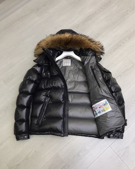 Kurtka męska Moncler puchowa zimowa gęsi puch kaptur jenot futro M L