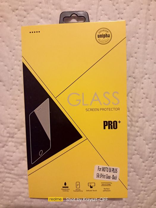 NOWE szkło hartowane do telefonu MOTOROLA MOTO E6 PLUS (czarna ramka).