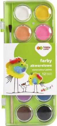 Farby akwarelowe 12 kolorów Happy Color