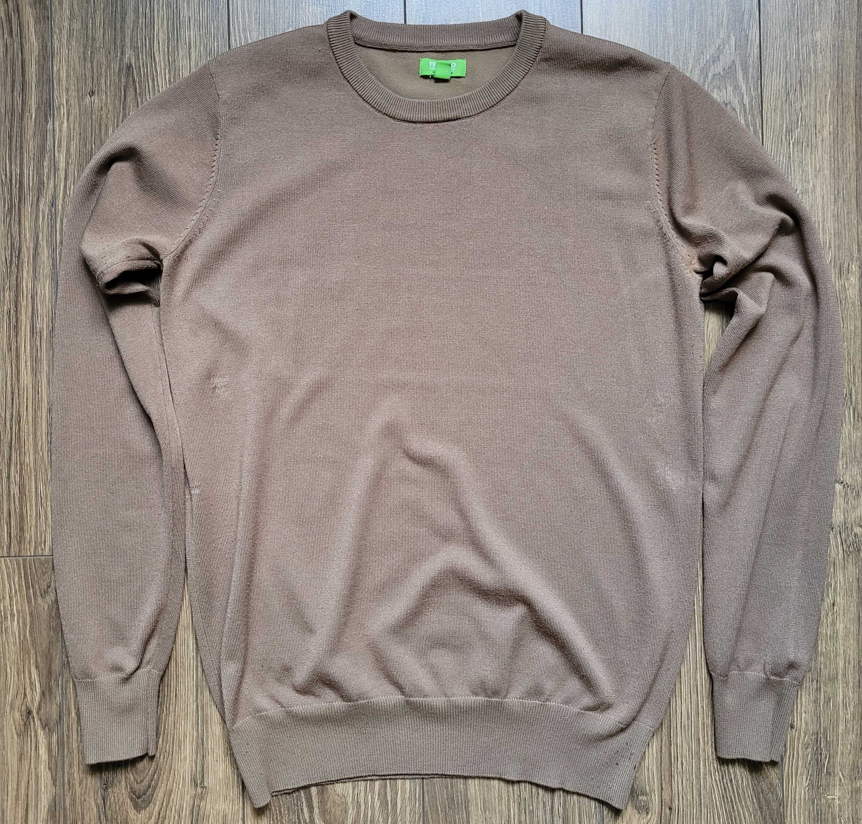 męski sweter Gianni Feraud 70% wiskoza L camel wielbłądzi jasny brąz